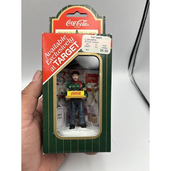 1996 Coca-Cola Town Square Collection Village Figure Pizza Delivery Man CG2418 - Picture 2 of 4